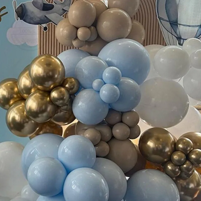 92Pcs Blue Latex Ball Balloon Garland Set Decoration Foil Balloons Baby Shower Wedding Celebration 0-9Th Birthday Party for Boys