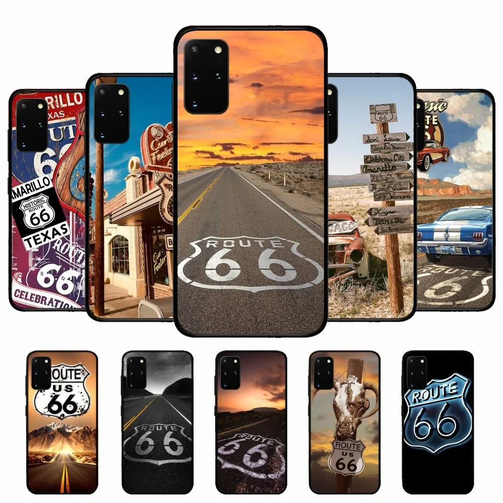 

America Route 66 Phone Case Silicone PC+TPU For Samsung S10 20 30 22 23 24 Plus Lite Ultra Cover