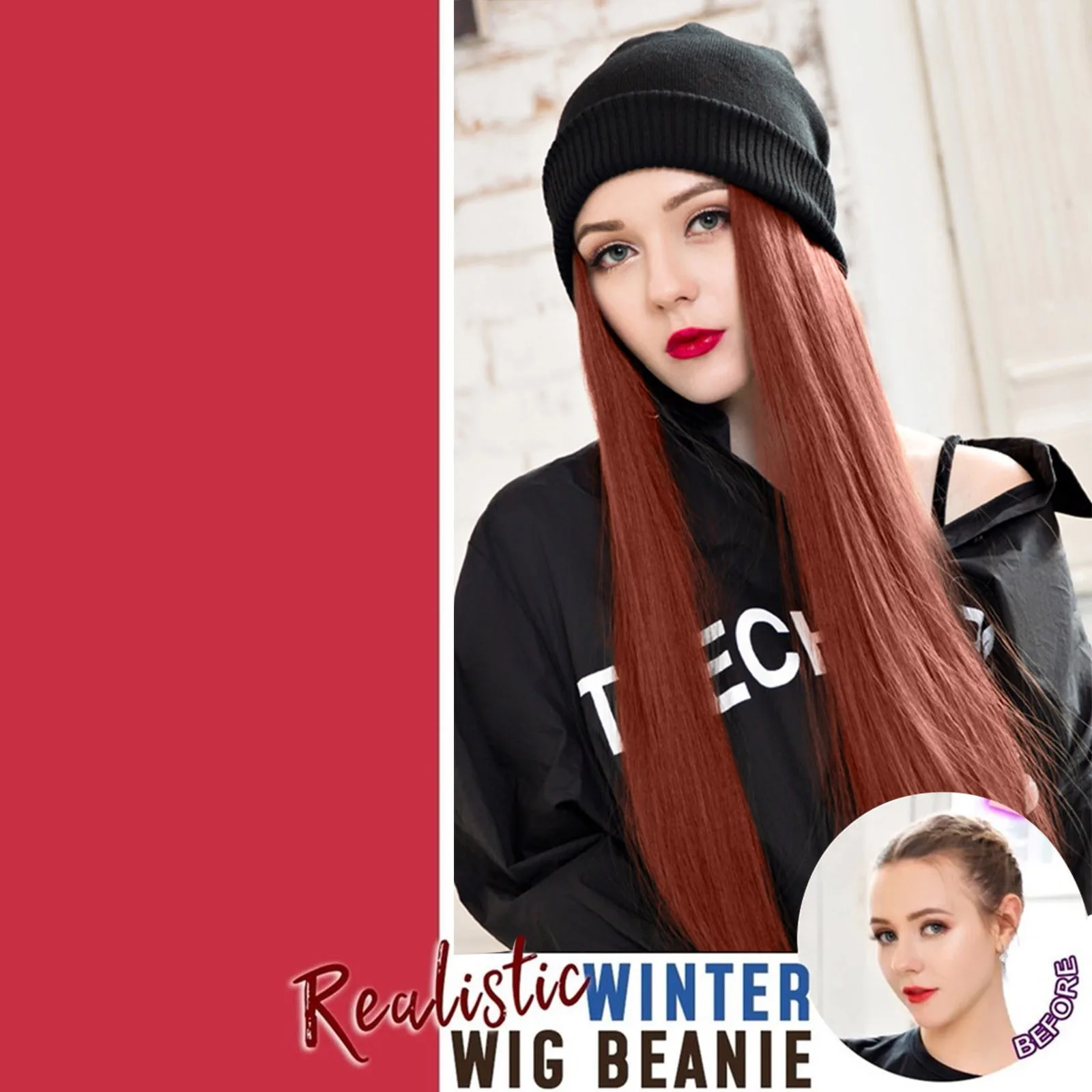 Women Caps Cap Long Casual Hat Hats Wig Winter Hooded Hair with Straight Wig Wig wig Wet And Wavy