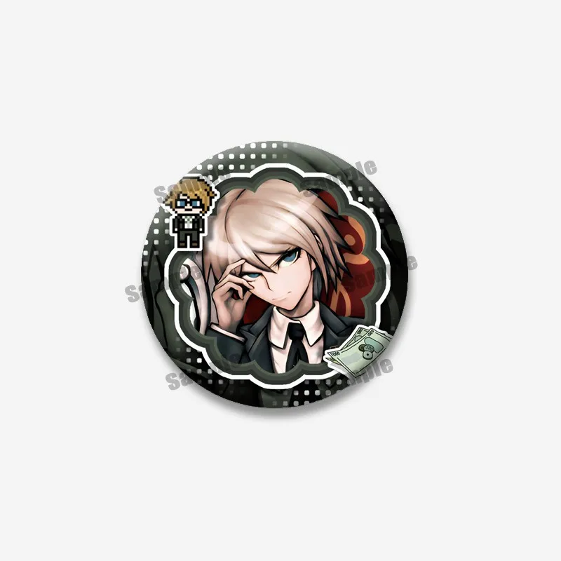 Anime-Spiel Danganronpa Runde Broschen Naegi Makoto Kirigiri Kyoko Maizono Sayaka Cartoon-Abzeichen Taschen-Jeans-Anstecknadeln Schmuckgeschenk – Detail 4