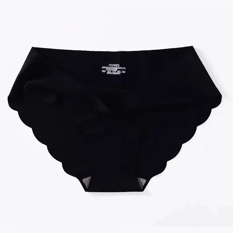 4Pcs/Lot Ice Silk Panties for Women Traceless Underwear Solid Color Girls Briefs Breathable One Piece Underpant Sexy Lingeries