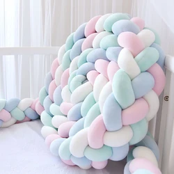 Baby Bed Bumper Knotted Braided 2M/1M Handmade Soft Pillow Pad Cushion Nursery Cradle Infant Room Long Knotted Braid Pillow