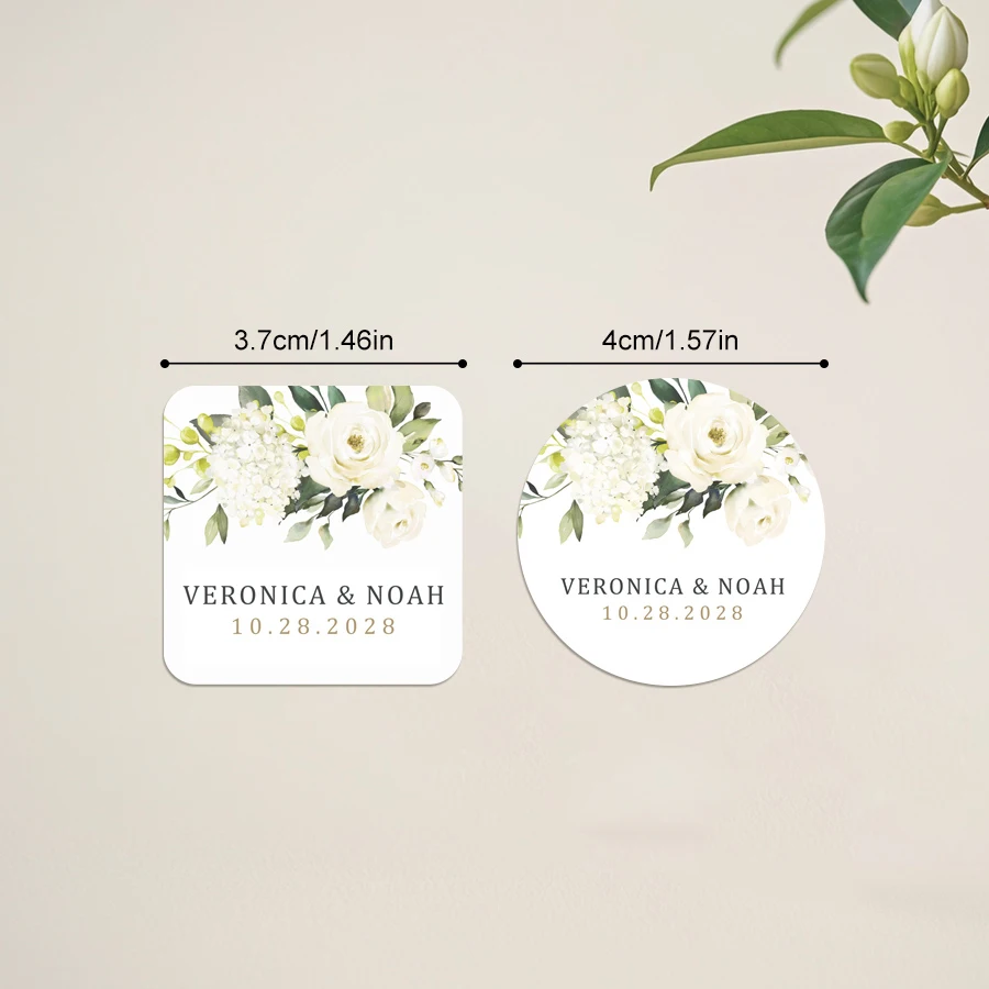 Custom Floral Gift Box Labels - Wedding Stickers for Party Decor, DIY Craft Supplies Bulk, Event Sealing Decoration Decorations