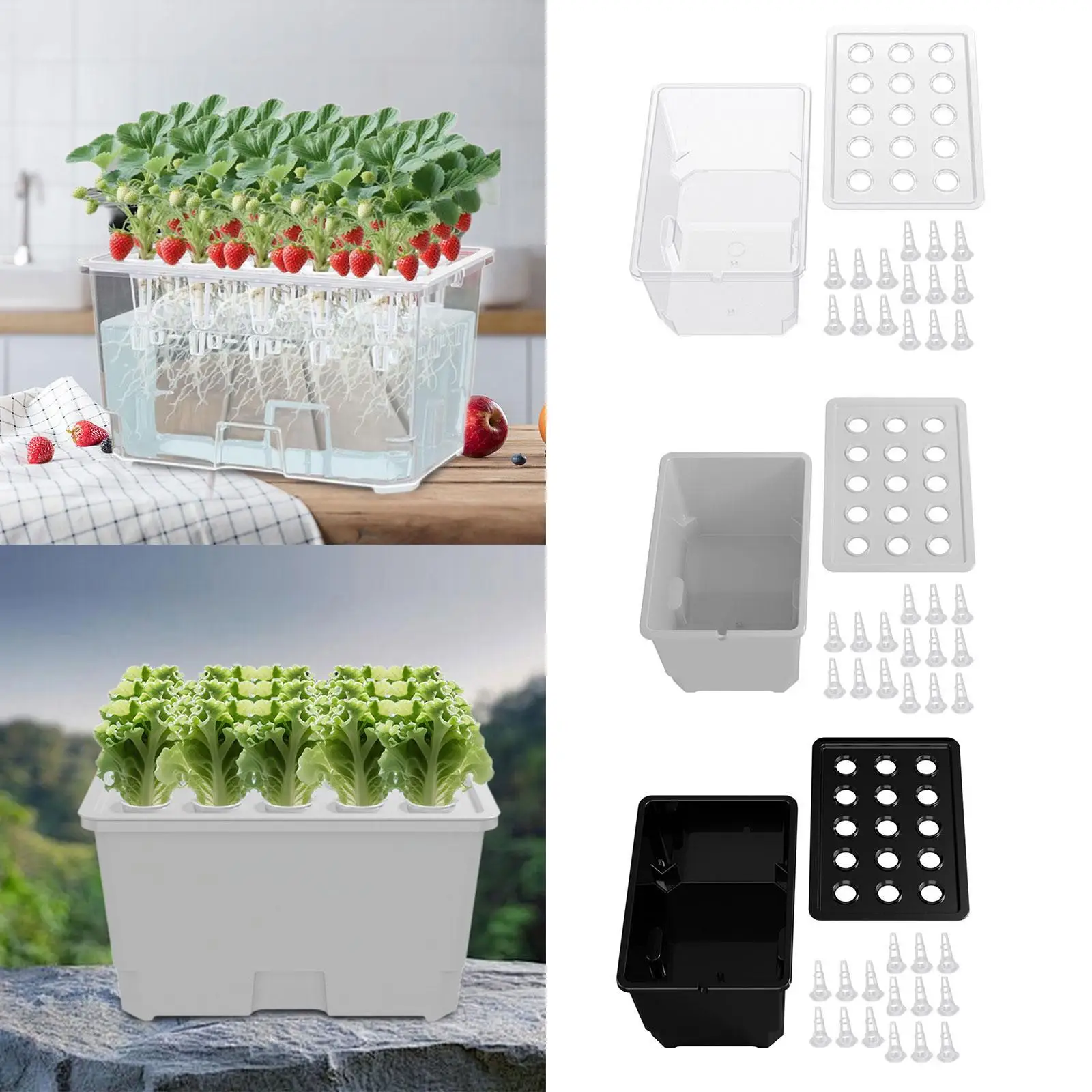 Hydroponic Grow Kit Garden Planting Box Leafy Greens System for Indoor Outdoor Office Teaching