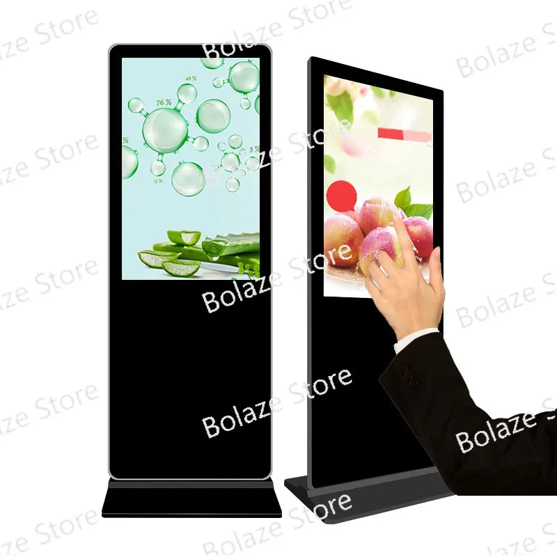 

43 49 inch floor standing media video player LCD advertising booth touch screen display digital signage totem