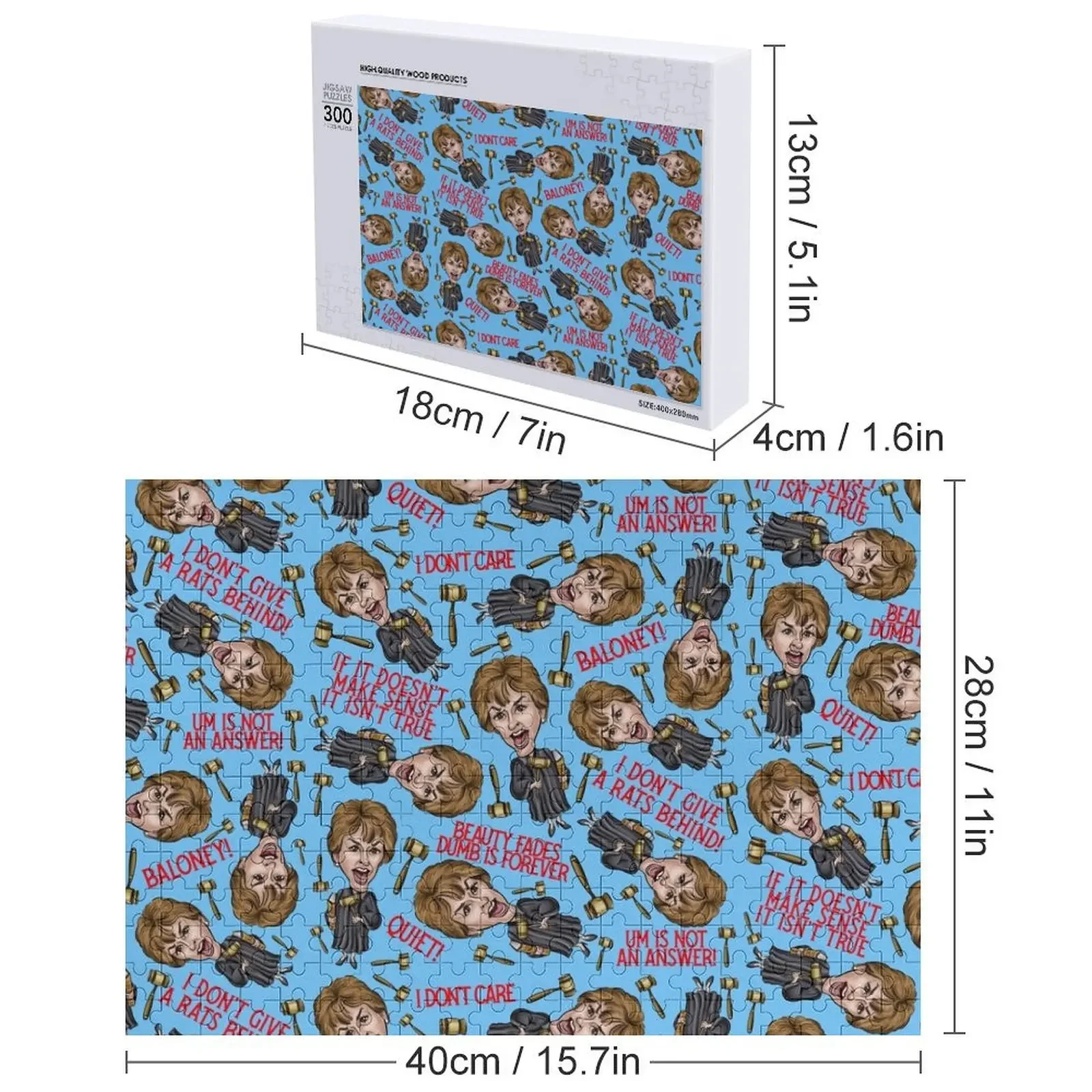 Puzzle z nadrukiem Sędzie Judy, personalizowane ze zdjęciem, drewniane puzzle z imieniem, drewniane puzzle z imieniem na zamówienie