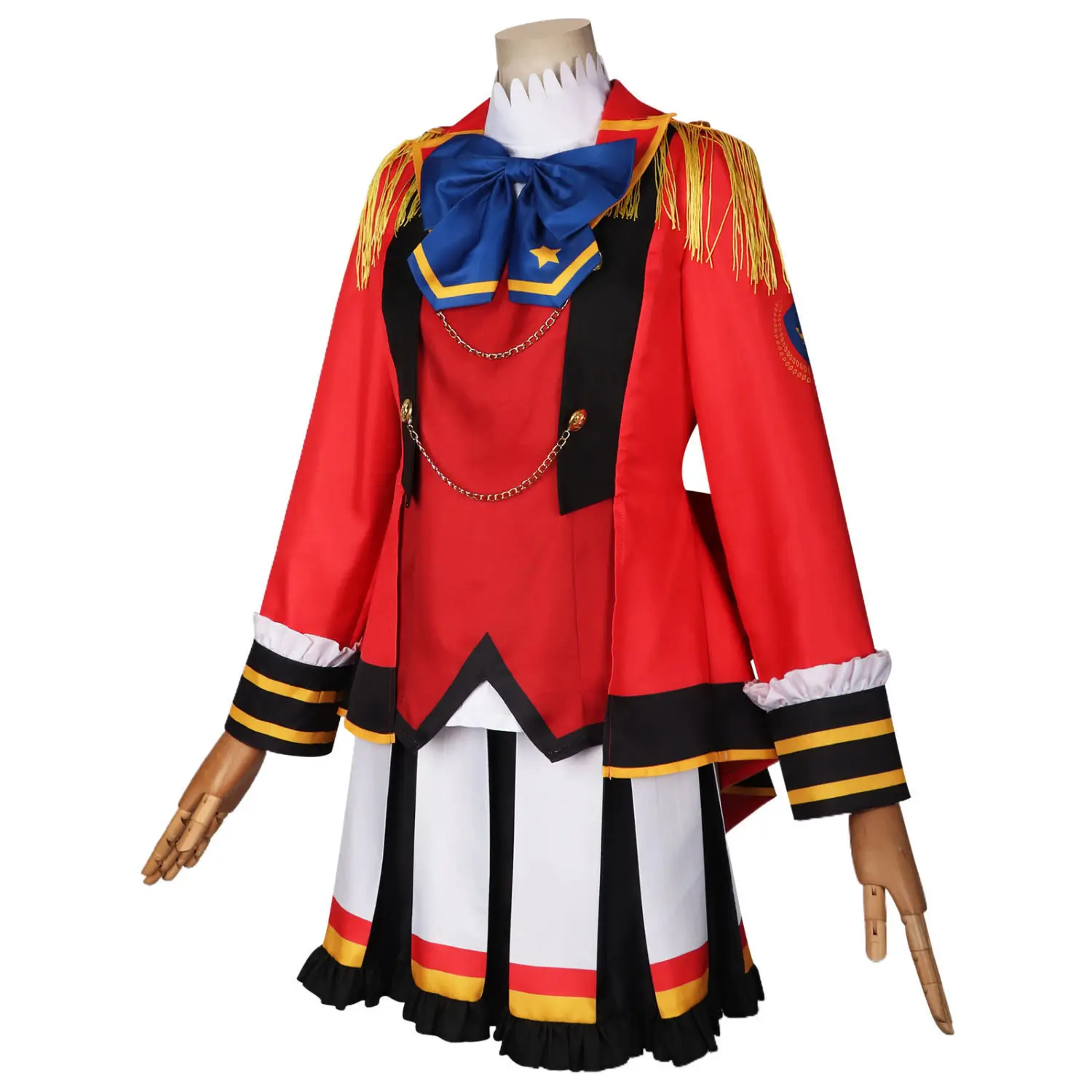 Game Aikatsu Stars Cosplay Anime Nijino Yume Cosplay Costume Gorgeous S4 School Red Uniform Wig Party Role Play Outfit for Women