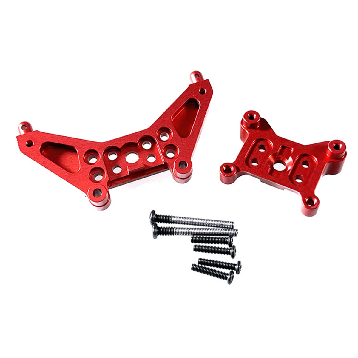 AAM-Front and Rear Metal Shock Mount for 1/14 14301 14302 Rc Car Spare Parts Red