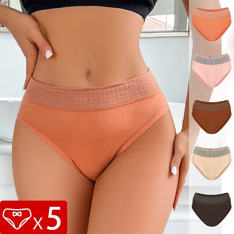 

5 шт./компл., бесшовные женские трусики со средней талией, нижнее белье, дышащие удобные трусы для девочек, сексуальное женское нижнее белье, женские трусы