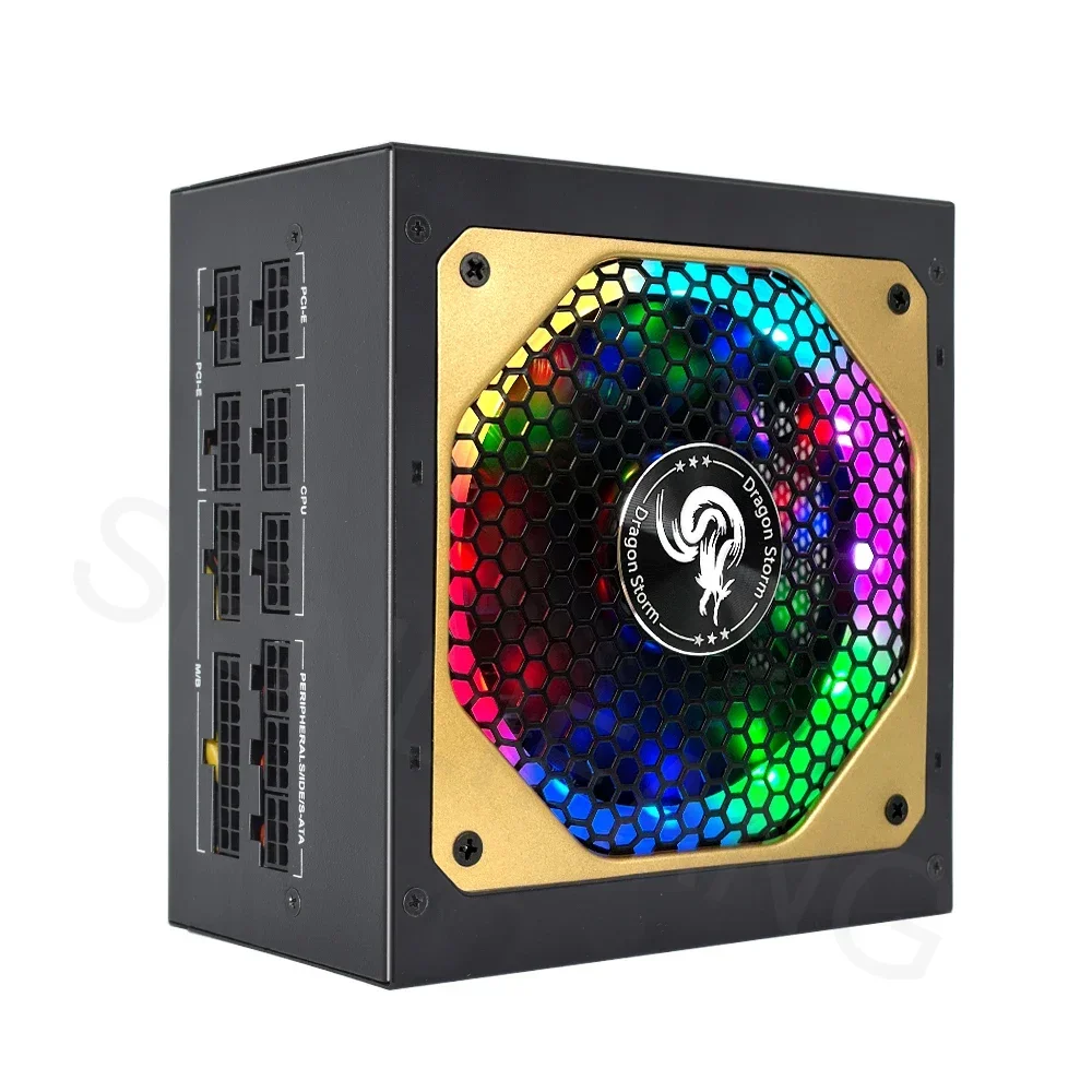 Dla PSU 80Plus złoty RGB ATX 850W profesjonalny gra wideo komputerowy E-sportowy moc PC W pełni modułowy 20 + 4Pin 12V