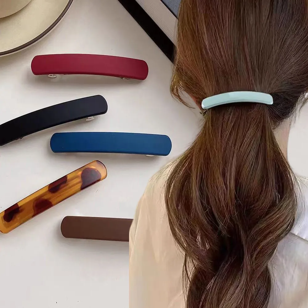 

Classic Frosted Non-Slip Hair Claws Simple Solid Color Geometric Rectangle Spring Hair Clips Women Ponytail Headdress