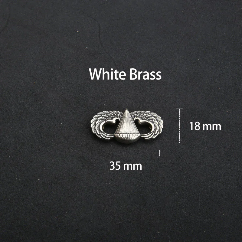 Brass Wings Badge Shield Leather Coat Hat Decorative Buckle Screw Back DIY Conchos Clothing Accessories