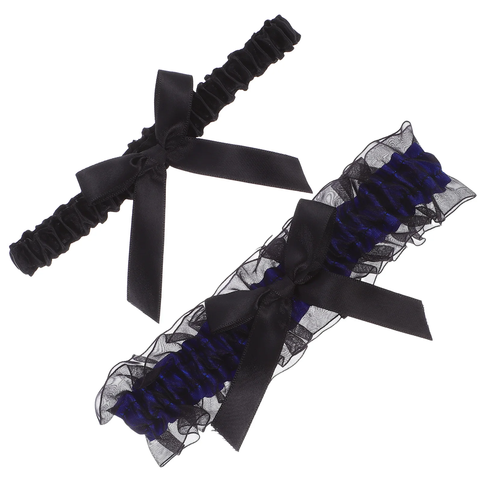 

1Set Bowknot Lace Garter Black Blue Sexy Adjustable Lace Thigh Ring Wedding Leg Decoration Lady Garter
