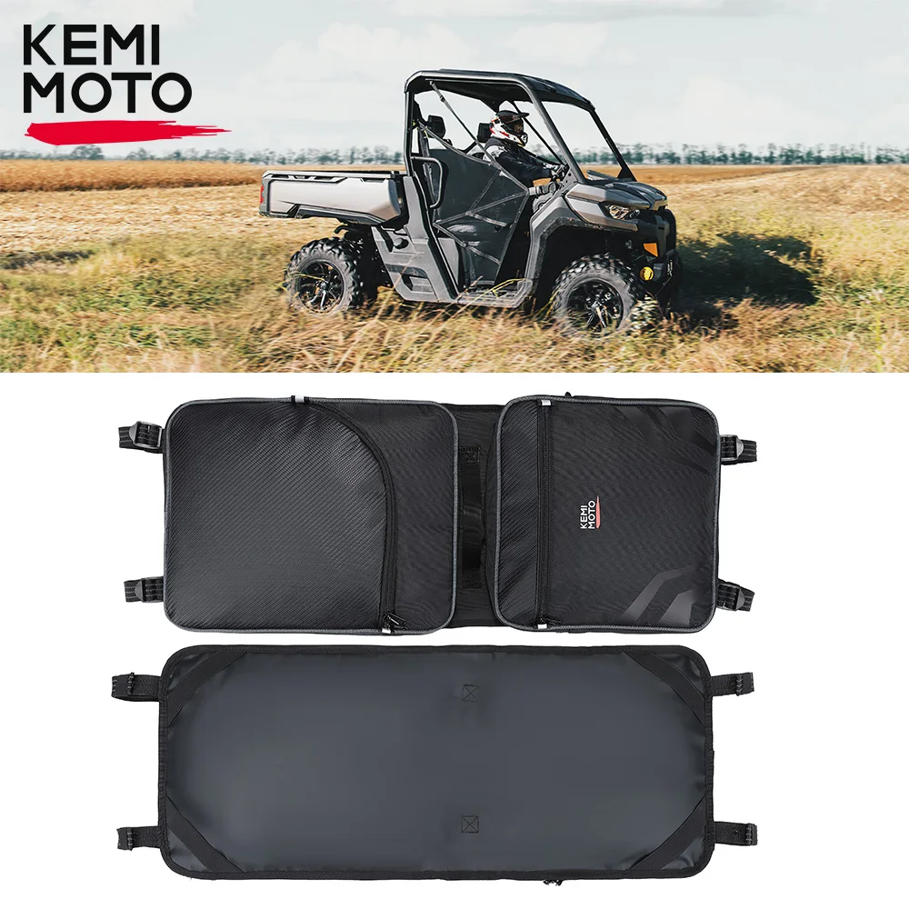 1680D PVC Rooftop Bag Black UTV for Can-Am Defender Max HD 5 7 8 9 10 KEMIMOTO Overhead Roof Storage Bag 2016-2024