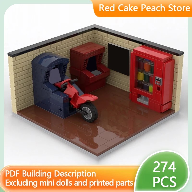 City Street View Model MOC Building Bricks Small Arcade Room Modular Technology Children Holiday Gifts Assemble Toys Suit