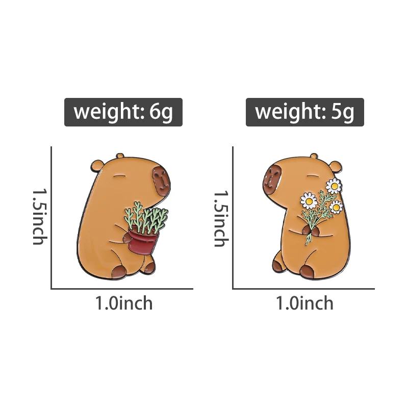 2-3Pcs/Set Cute Capybara Dog Duck Enamel Pins Cartoon Butterfly Coffee Cup Skull Game Badge Metal Brooch Jewelry Gift for Kid image 4