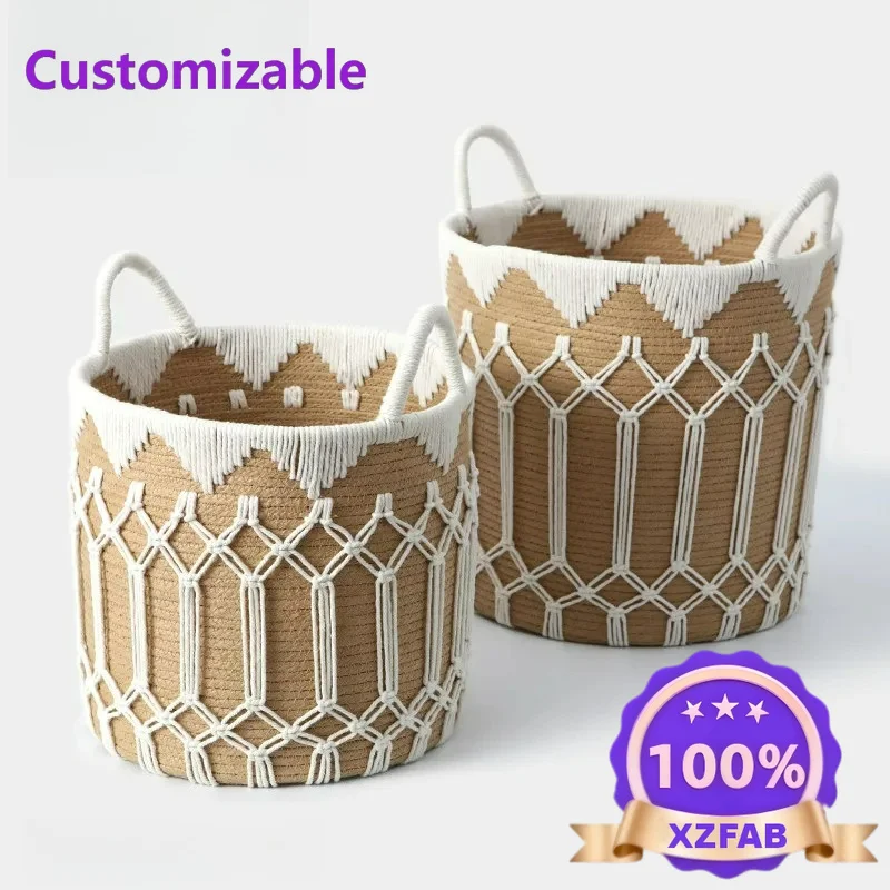 Factory Direct 2026 Woven laundry basket Handmade imitation rattan storage basket Household oversized storage Bathroom toilet