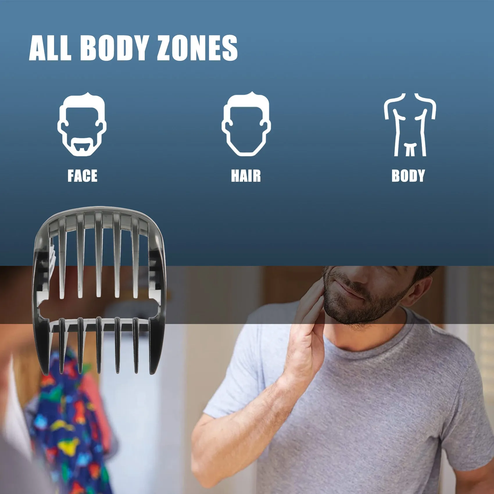 Peine guía de accesorios para recortadora de barba, piezas de hoja de cabeza de 1-7mm para Philips HC9490, HC9450, HC9452, HC7460