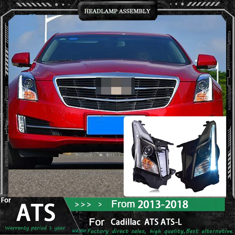 

Стайлинг автомобиля для фар Cadillac ATS 2014-2018 ATS-L, головной светильник DRL, указатель поворота, ближний свет, линза проектора