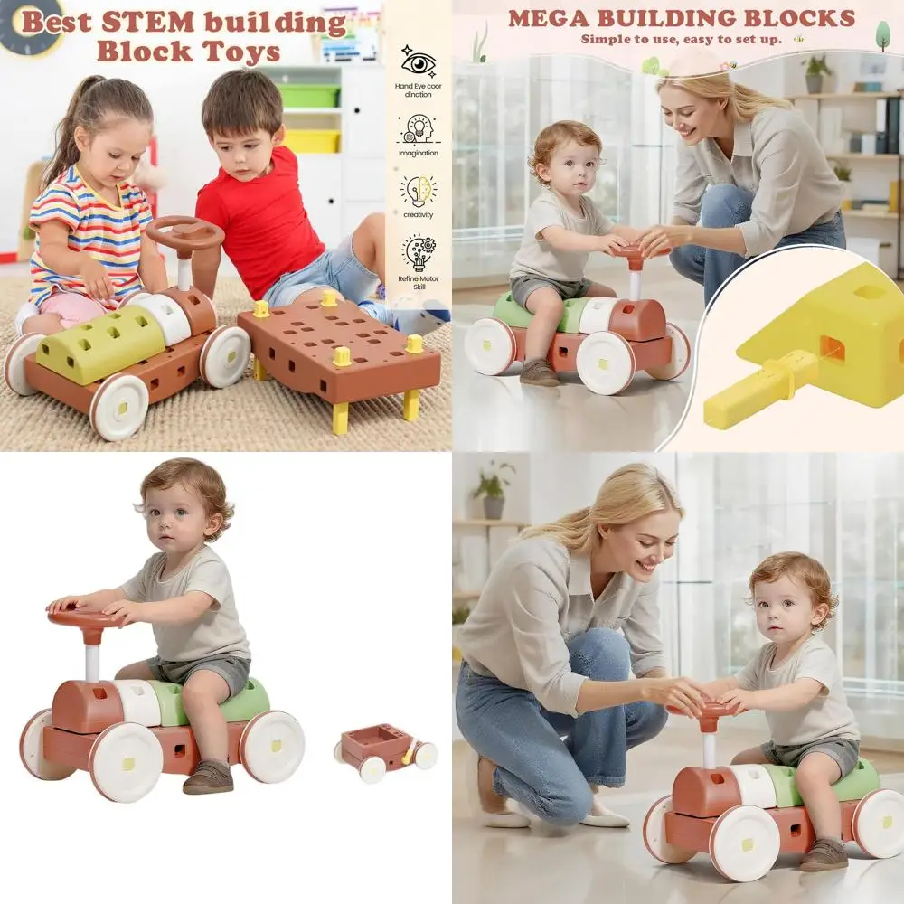 Blocchi STEM di ispirazione Montessori: giocattoli impilabili giganti per età 3-8 per aumentare la creatività e l'apprendimento