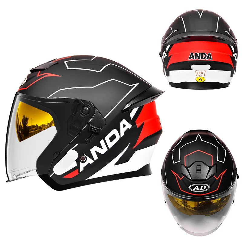 

Горячая распродажа: Мотоциклетные шлемы с сертификацией DOT, индивидуальные полузакрытые шлемы для взрослых, оптом от производителя