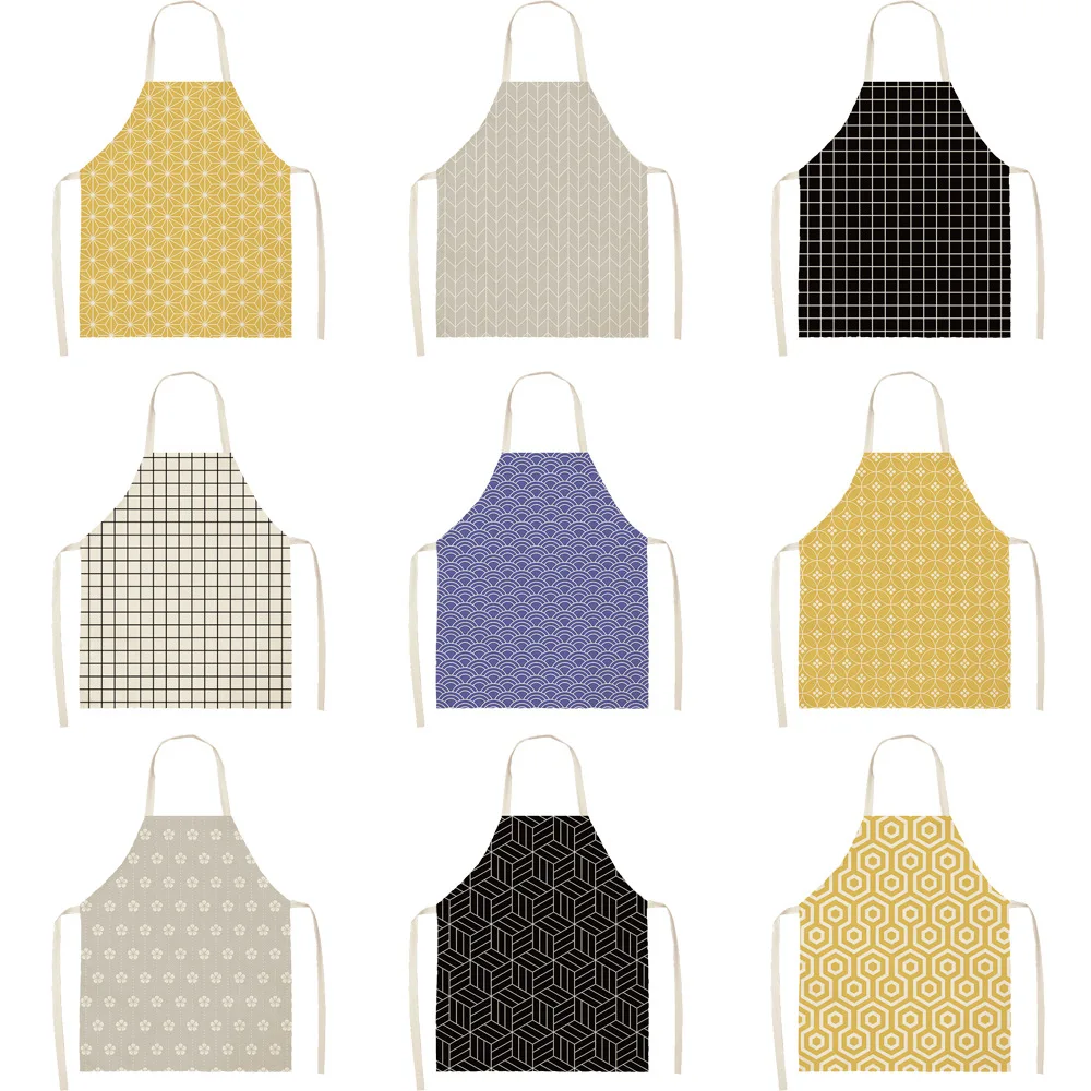 Parent-child apron mother and daughter home kitchen female fashion Korean version of the creative plaid sleeveless cute apron