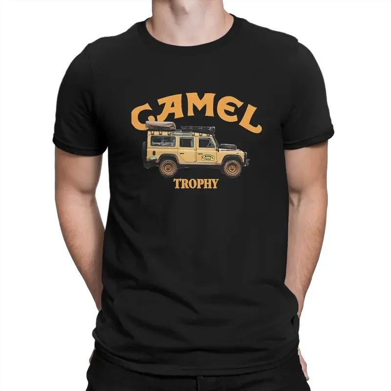 Camelo troféu camiseta masculina, gola redonda clássica, camiseta básica, personalizar roupas, streetwear criativo, presente