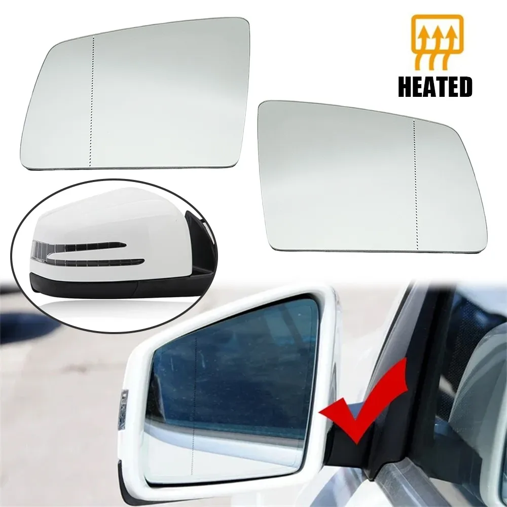 

For Mercedes-Benz GL ML GLE GLS G R Class W166 W164 1x Left Right Side Rear View Lens Split Mirror Heated Door Glass Rearview