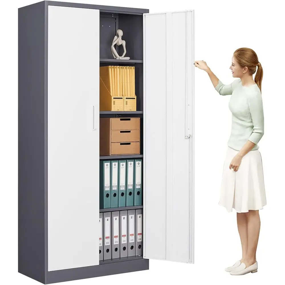 

Sturdy Steel Storage Cabinet with Lock for Home, Office, and Garage Use