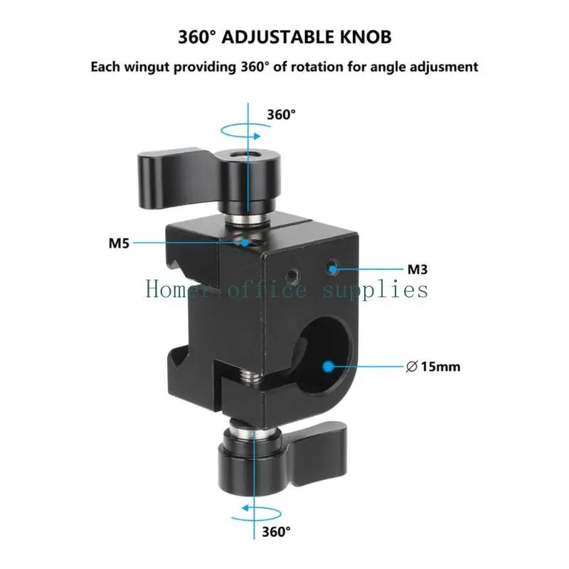 K43B Professional Aluminum 15Mm Rod Clamp With Quick Release Mount Photography - view 5