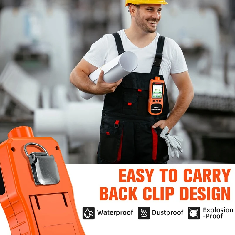 US PLUG,Portable Detector(0-20 PPM&0.01 PPM High Resolution), Meter with Alarm,Temp & Humidity Tester-A69M