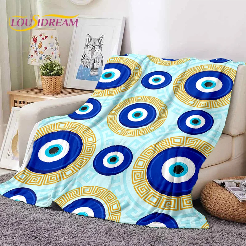 3D Evil Eye Turkey Blue Nazar Eye of Horus Soft Flannel Blankets,Throw Blanket Comfortable Blanket for Picnic Beds Sofa Bedroom