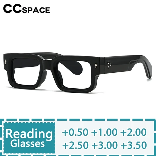 Gafas de lectura cuadradas de marca de lujo para hombres y mujeres, gafas para presbicia ópticas de resina con remaches Retro, dioptrías personalizadas + 50 ~ + 600 # 302032
