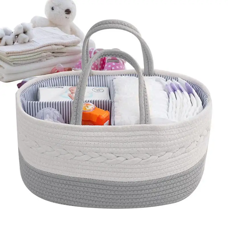 Baby Products Storage Basket Split Format Portable Storage Basket  Portable Diaper Bag with Handle Changing Table Organization