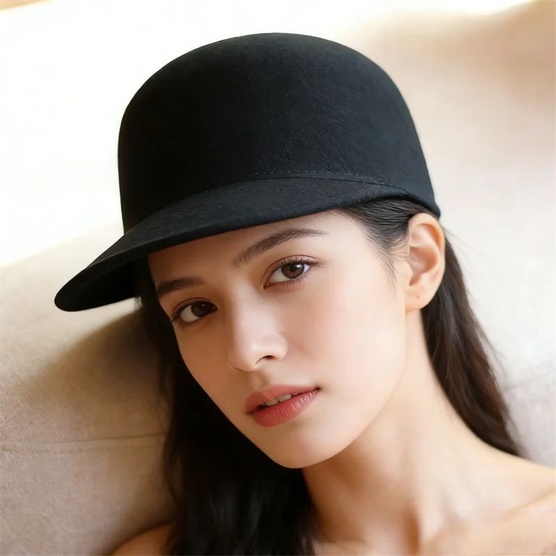 

Unisex Wool Equestrian Baseball Cap Warm Winter Riding Hat for Men & Women Versatile Peaked Newsboy Cap Fleece Beret Peaked Caps