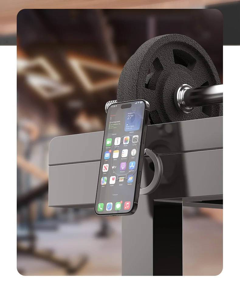 Starker Magnetischer Telefonhalter für MagSafe Doppelseitiger Magnet-Fingerring-Ständer für Desktop-Fitness Klappbare Halterung für Phone 17 16 – Detail 15