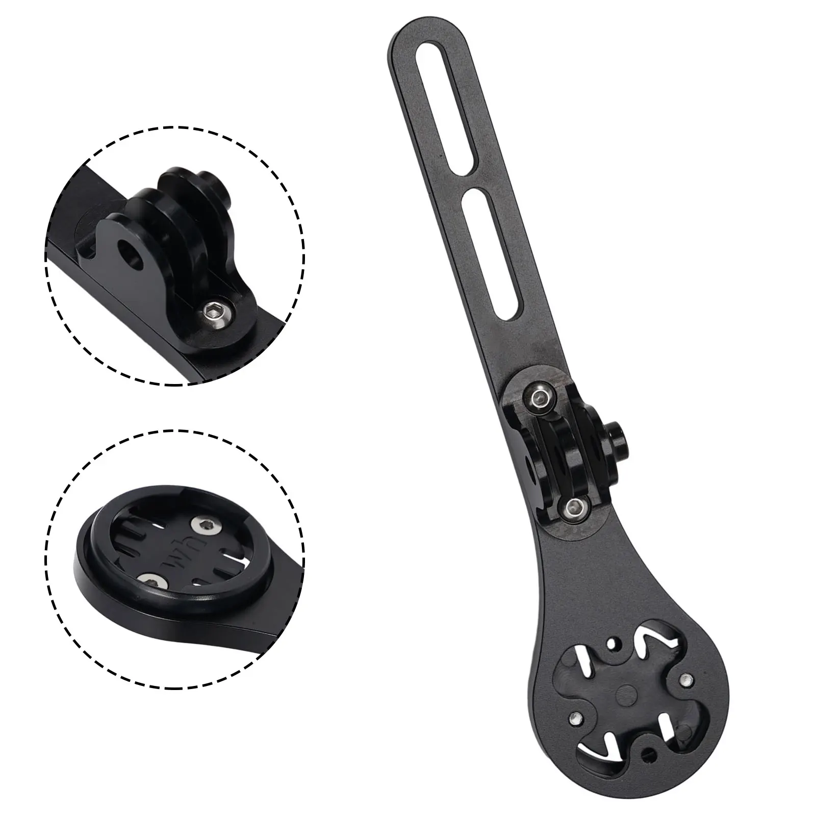 حامل كمبيوتر للدراجة من الألومنيوم متوافق مع Garmin لـ Wahoo وكاميرات رياضية مع دعامة إضاءة أمامية لركوب الدراجات #5