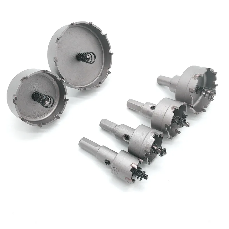 ชุดเลื่อยเจาะรูทังสเตนคาร์ไบด์ขนาด22-65มม. 6ชิ้น-ที่เปิดสเตนเลส/รูโลหะดอกสว่านแบบขยายได้