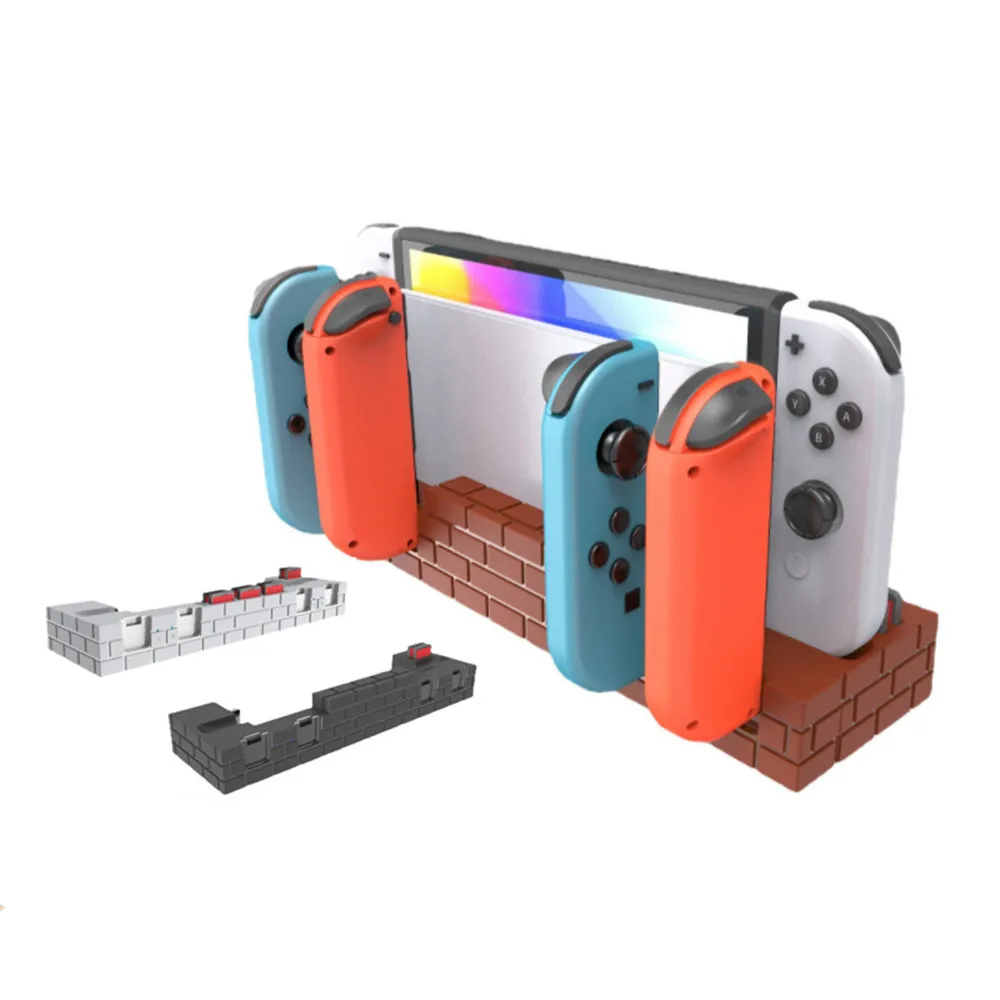 4 Ports Charging Stand Station Cradle with 8 Game Slots for Nintendo Switch Joy-Con Controller USB2.0 Male Plug Console Charger