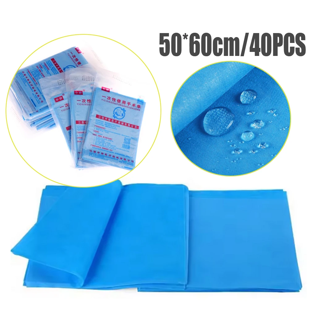

40Pcs 50*60cm Disposable Sterile Surgical Drapes Non-woven Surgical Sheet Waterproof Towel