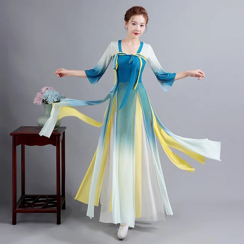 Chinese Classical Dance Costume Female Oriental Traditional Dance Hanfu Dress Elegant Ancient Yangko Dance Wear Performance