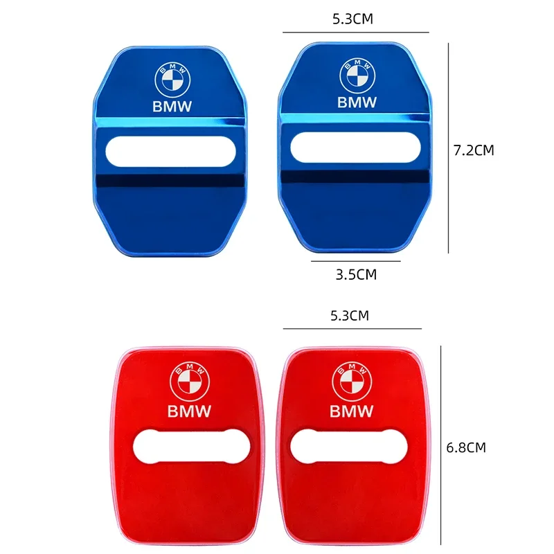 4PCS Car Door Lock Cover For BMW 1 2 3 5 7 Series M POWER X1 X3 X5 X6 G20 G30 G11 Stainless Steel Protective Cover Accessories image 2