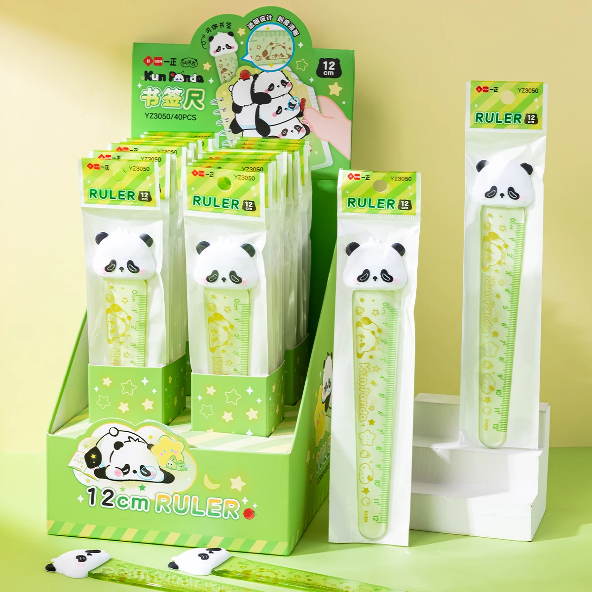 

Cartoon Panda Bookmarks Ruler for Students 15 Cm Straight Ruler Educational Fun Stationery Compact Plastic Bookmark Ruler