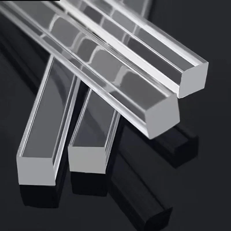 10~50cm Length Transparent Square Acrylic Stick PMMA Plexiglass Bar DIY Tools Rod Holder Stand Custom cut e