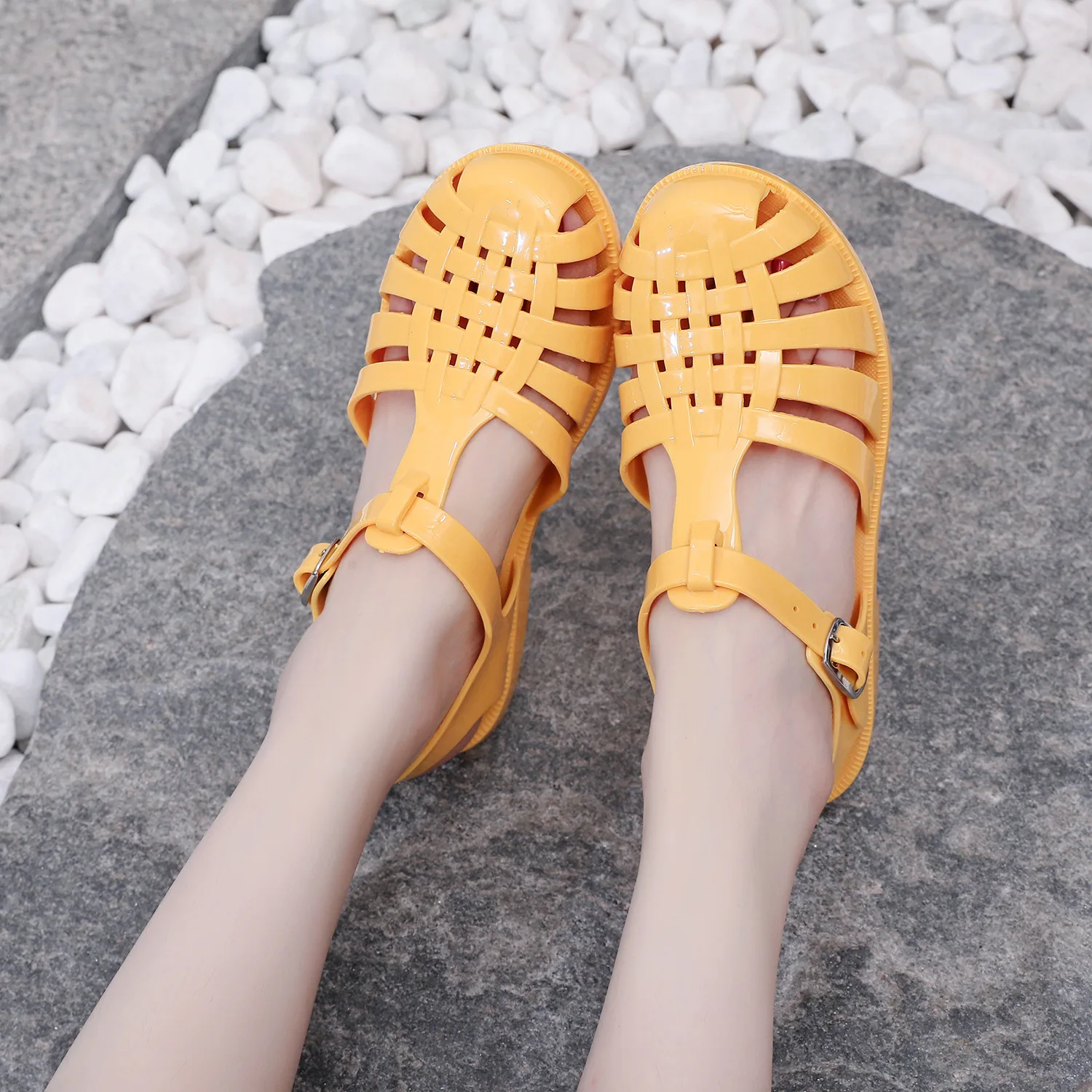 EVA Sandals Women Summer Shoes Ladies Casual Flat Bottom Hollow Candy Color Jelly Sandal Beach Shoes Sandalias De Mujer