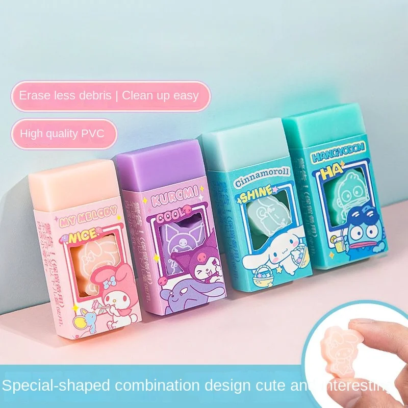 Sanrio cartoon kuromi My melody Cinnamoroll Hangyodon anime splicing eraser male and female baby educational PVC cute new style