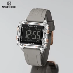 NAVIFORCE Watches for Women Casual Waterproof Day and Date Dispay Silicone Strap Ladies Wristwatch LCD Digital Electronic Clocks