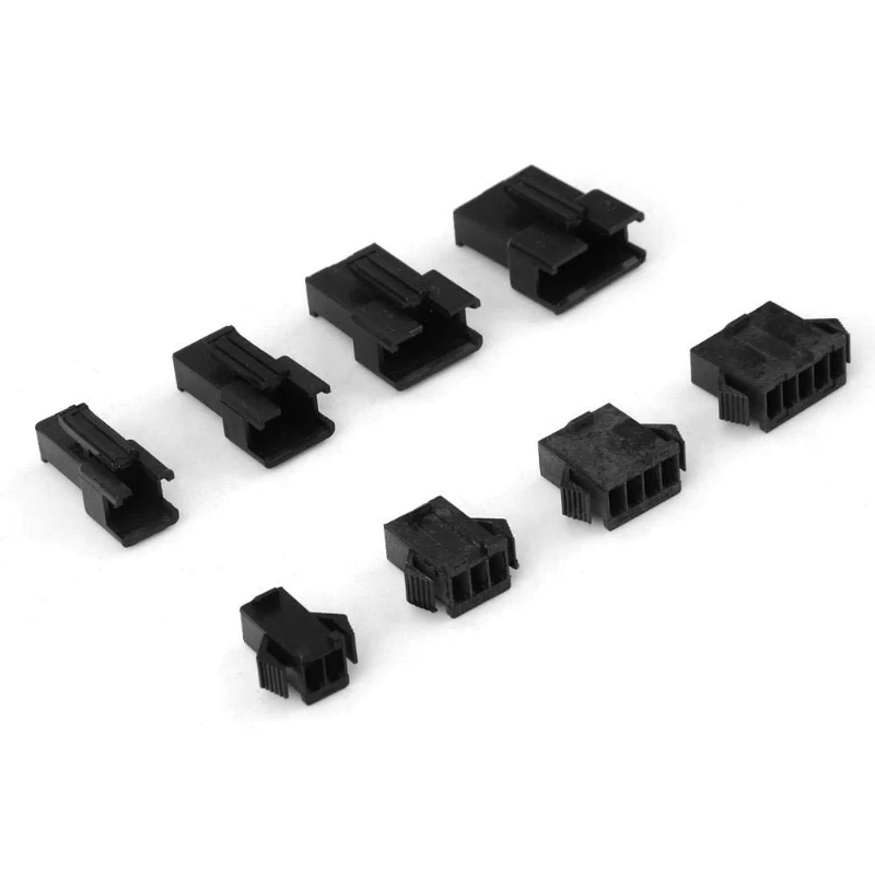 200PCS 2.54mm Pitch 2/3/4/5Pin JST SM Connectors Male and Female Header Plug Housing Pin Connectors Crimp Terminal Adapter