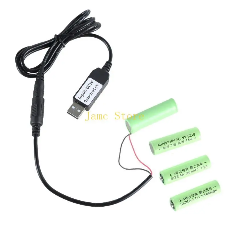 

LX0B AA LR6 Battery Eliminators,USB Power Supply 4Pcs 1.5V Batteries Eliminate Cable