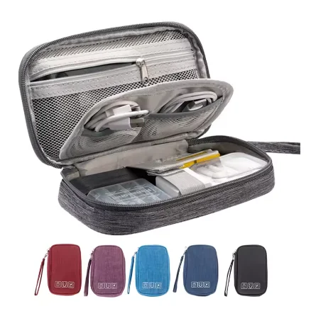 حقيبة تخزين كابل السفر المحمولة ذات سعة كبيرة وأجهزة إلكترونية مقاومة للماء ومنظم شاحن خط سماعة الأذن ومستلزمات السفر #1